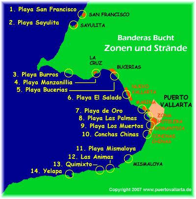 Puerto Vallarta - Hotel Zonen und Strände